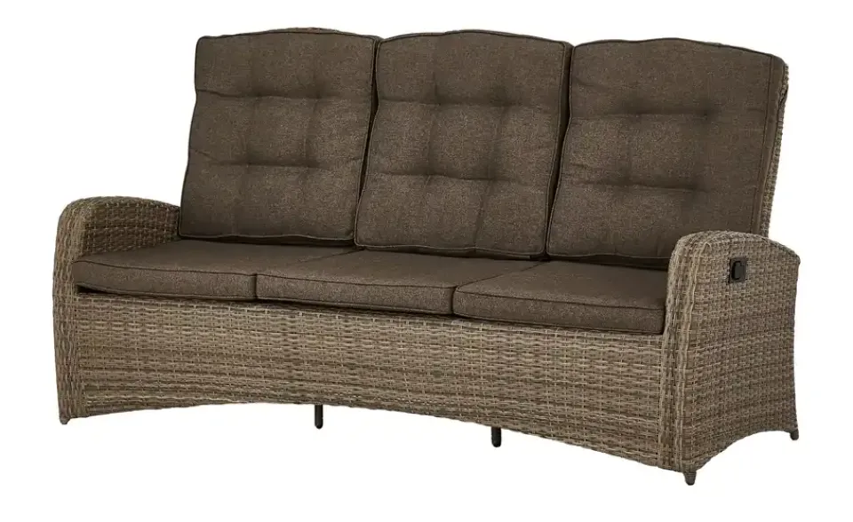 Outlet a casa mia Gartensofa, 3-sitzig Reggio Champagner,Braun