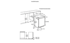 Best AEG Einbau-Geschirrspüler FEE6491AZM edelstahlfarben,Weiß