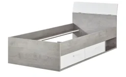 Bettgestell Betonoptik,Weiß