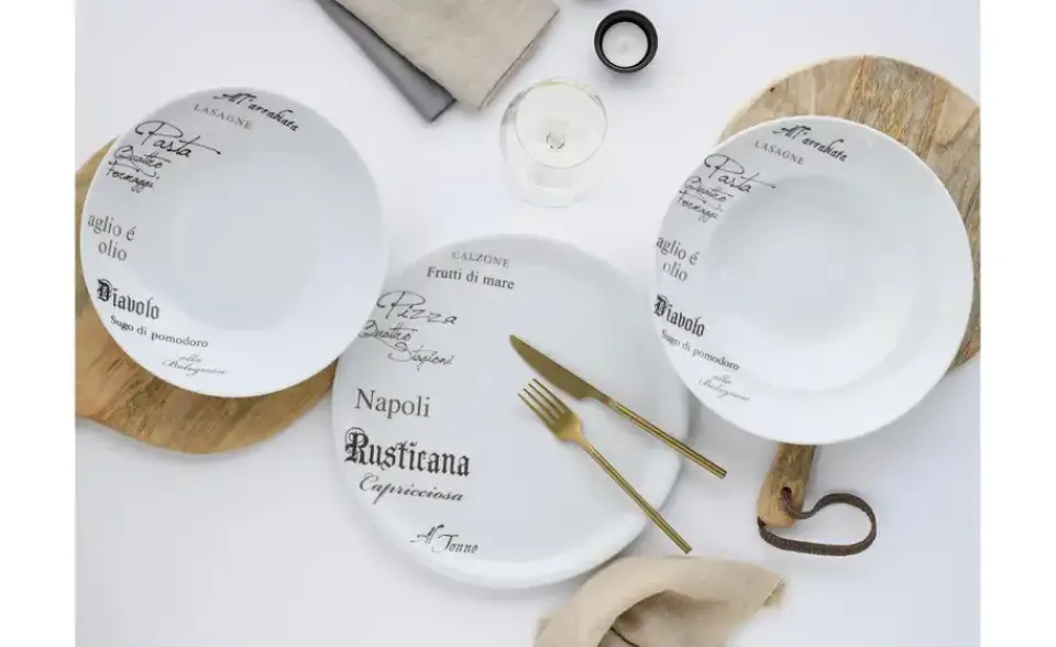 CreaTable Pastateller 4er Set Europa Weiß