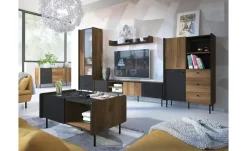 Best Highboard Eiche,Schwarz,Marmoroptik