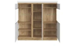 Clearance Highboard groß Weiß,Eiche (Nachbildung)