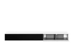 Clearance Hänge-TV-Lowboard Stream Premium Weiß,matt,Schwarz