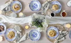 Clearance Kahla Tafelservice, 12-teilig Rosella Azurblau,Weiß