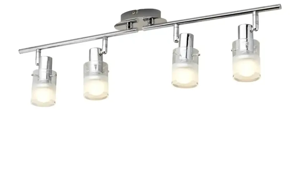 Discount KHG LED- Deckenstrahler, 4-flammig mit Glas silberfarben,transparent