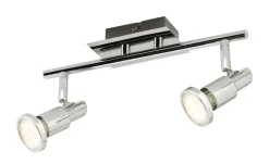 Clearance KHG LED-Deckenstrahler chrom 2 Spots verchromt,silberfarben
