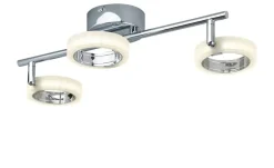KHG Led-Deckenlampen|Spots^LED-Deckenstrahler, 3-flammig, Acrylringe