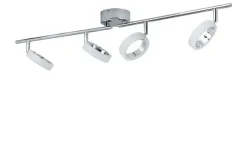 KHG LED-Deckenstrahler, 4-flammig, Acrylringe matt,silberfarben,Weiß