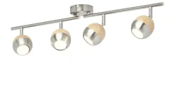 KHG Led-Deckenlampen|Led-Spots^LED-Spot, 4-flammig, mit Holz