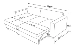 Best KONSIMO Ecksofa Egret Schwarz