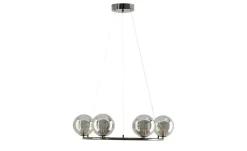 Meisterleuchten Kronleuchter|Led-Deckenlampen^LED-Krone 6-flammig, schwarzchrom/Rauchglas