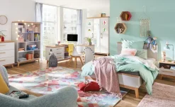 Outlet Mia & Mo Kleiderschrank Tilda Hellgrau,Eiche (Nachbildung)