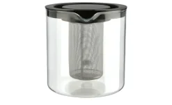 Clearance Peill+Putzler Teekanne zylindrisch Buon Giorno transparent,silberfarben,Schwarz