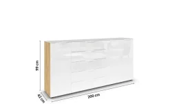 Best Sideboard Flipp Weiß,Eiche Artisan (Nachbildung)