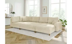 Best S-STYLE Wohnlandschaft mit Hocker Trygve Beige