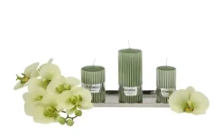 Outlet Zylinderkerze Olivgrün